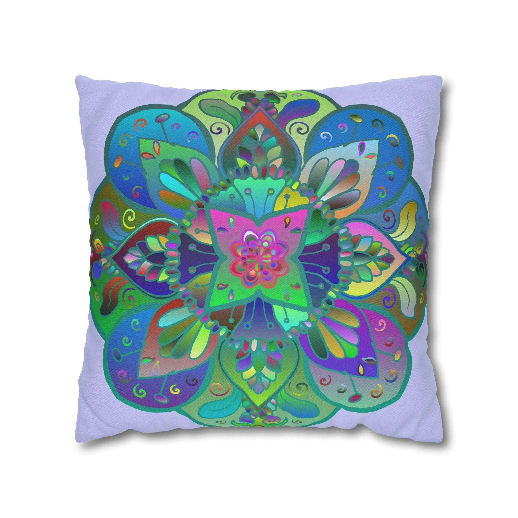 Handmade Mandala Art Pillowcase - Pale Lavender