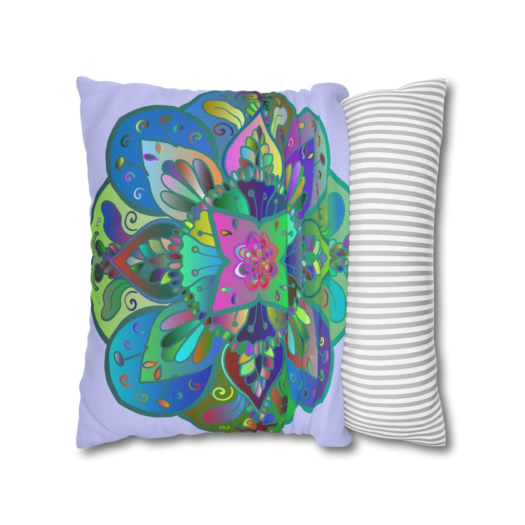 Handmade Mandala Art Pillowcase - Pale Lavender