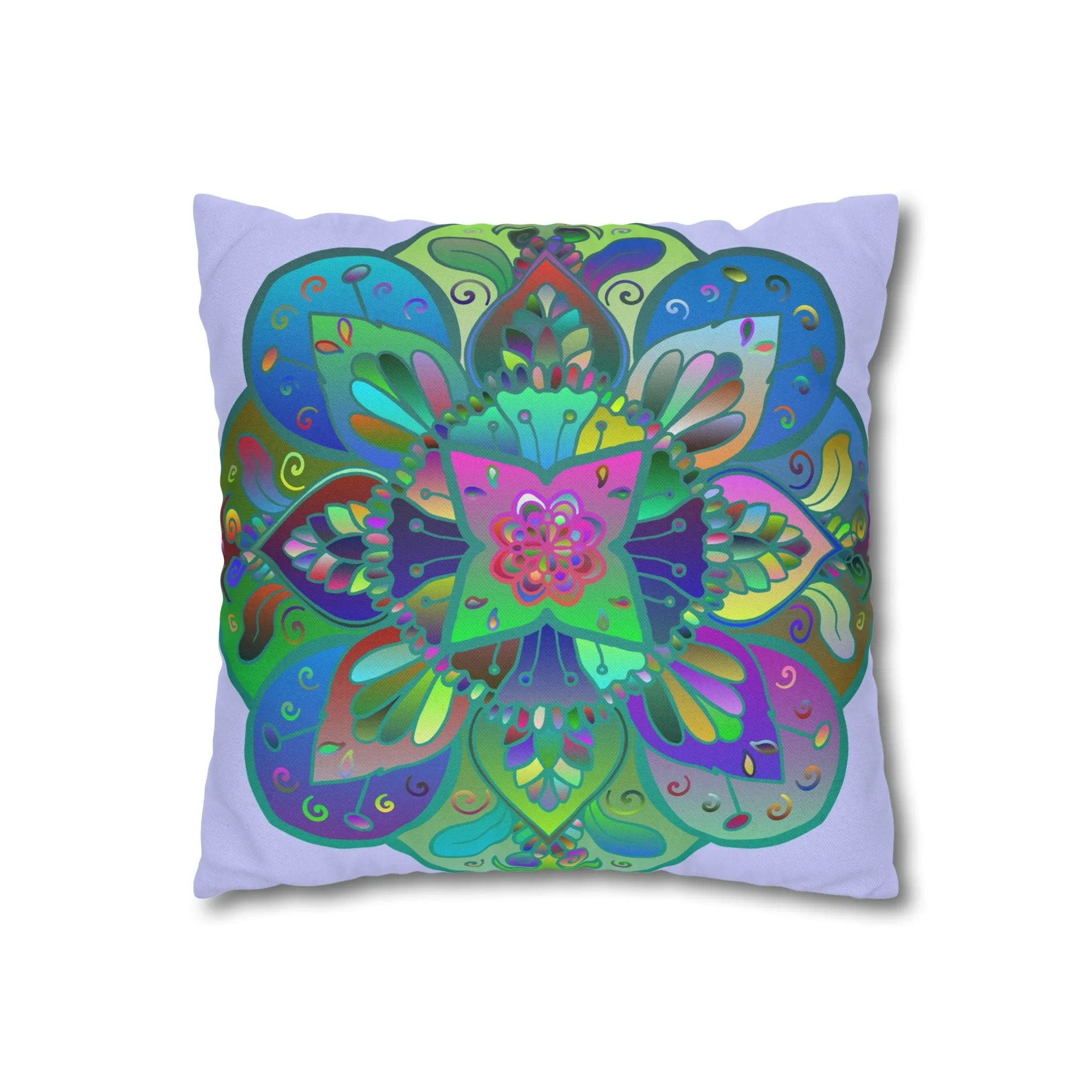 Handmade Mandala Art Pillowcase - Pale Lavender