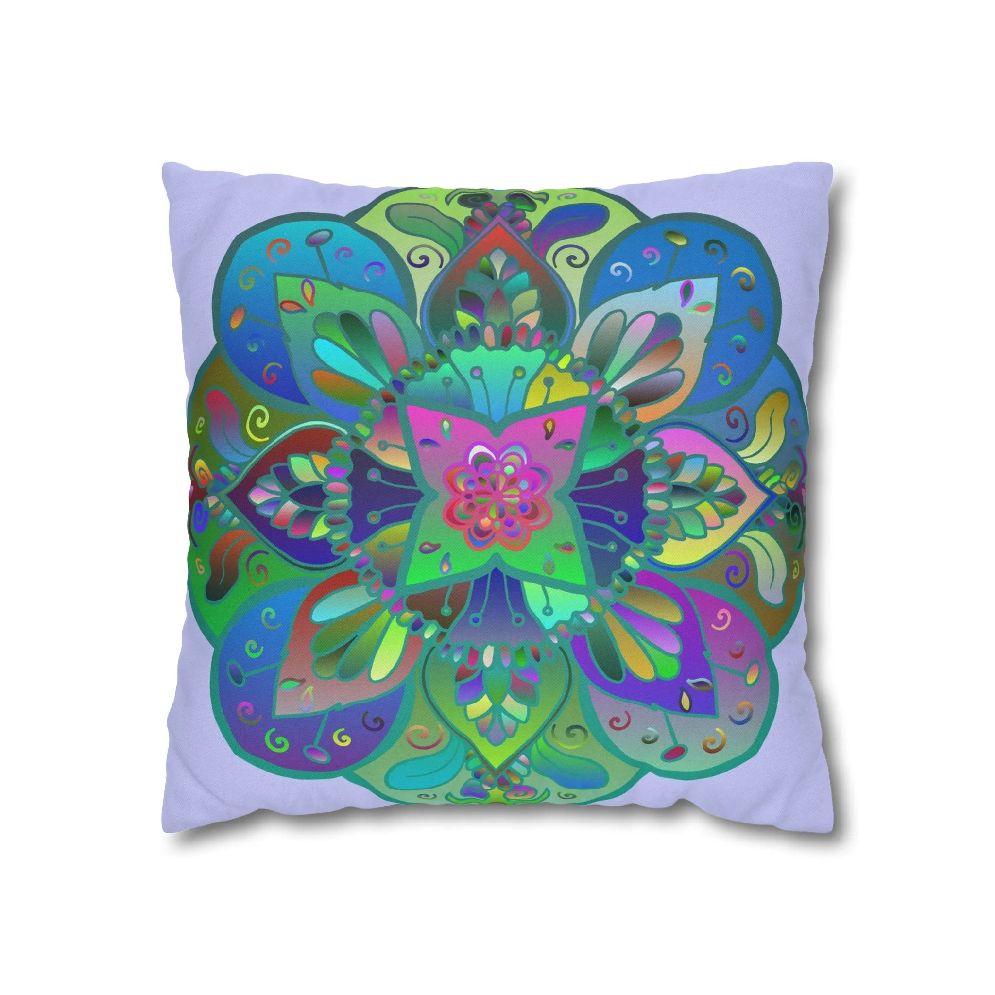 Handmade Mandala Art Pillowcase - Pale Lavender