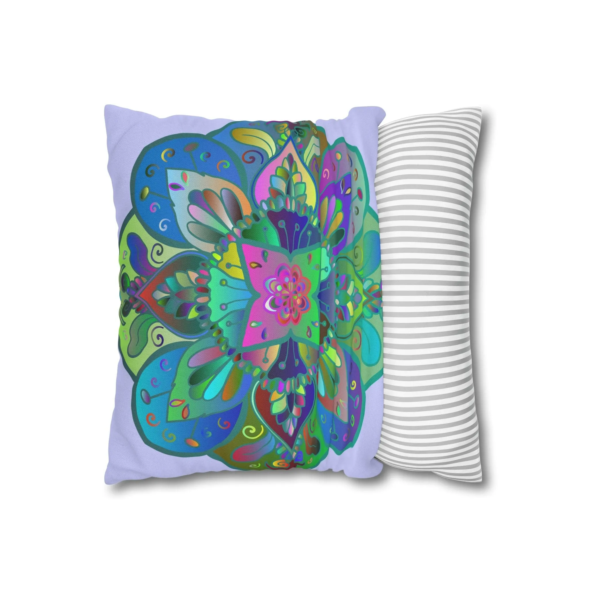 Handmade Mandala Art Pillowcase - Pale Lavender