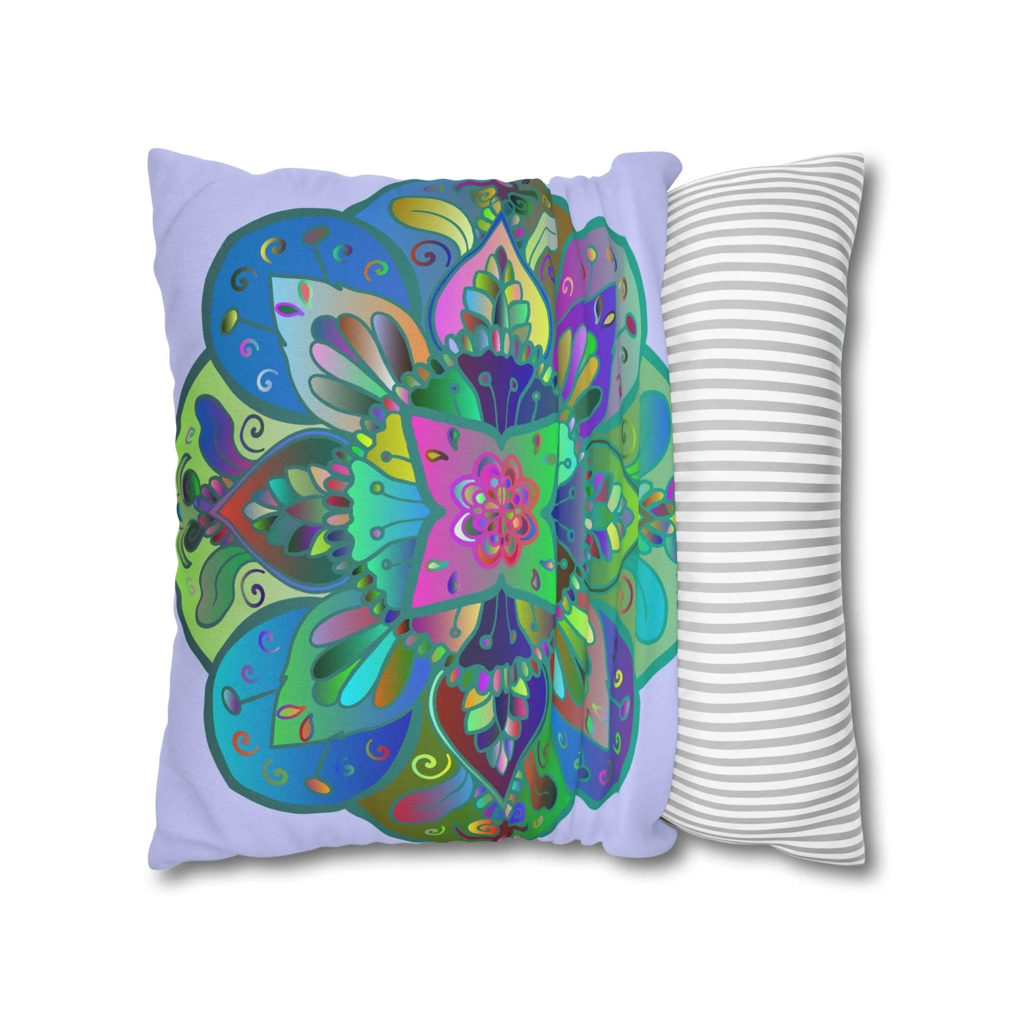 Handmade Mandala Art Pillowcase - Pale Lavender