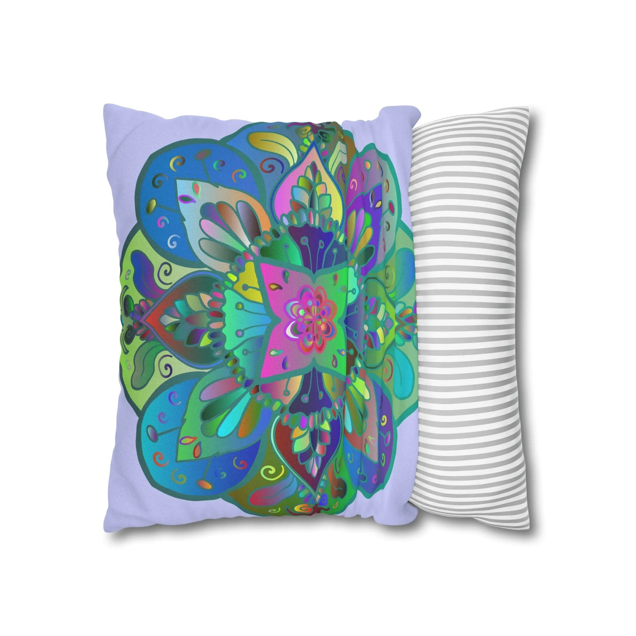 Handmade Mandala Art Pillowcase - Pale Lavender