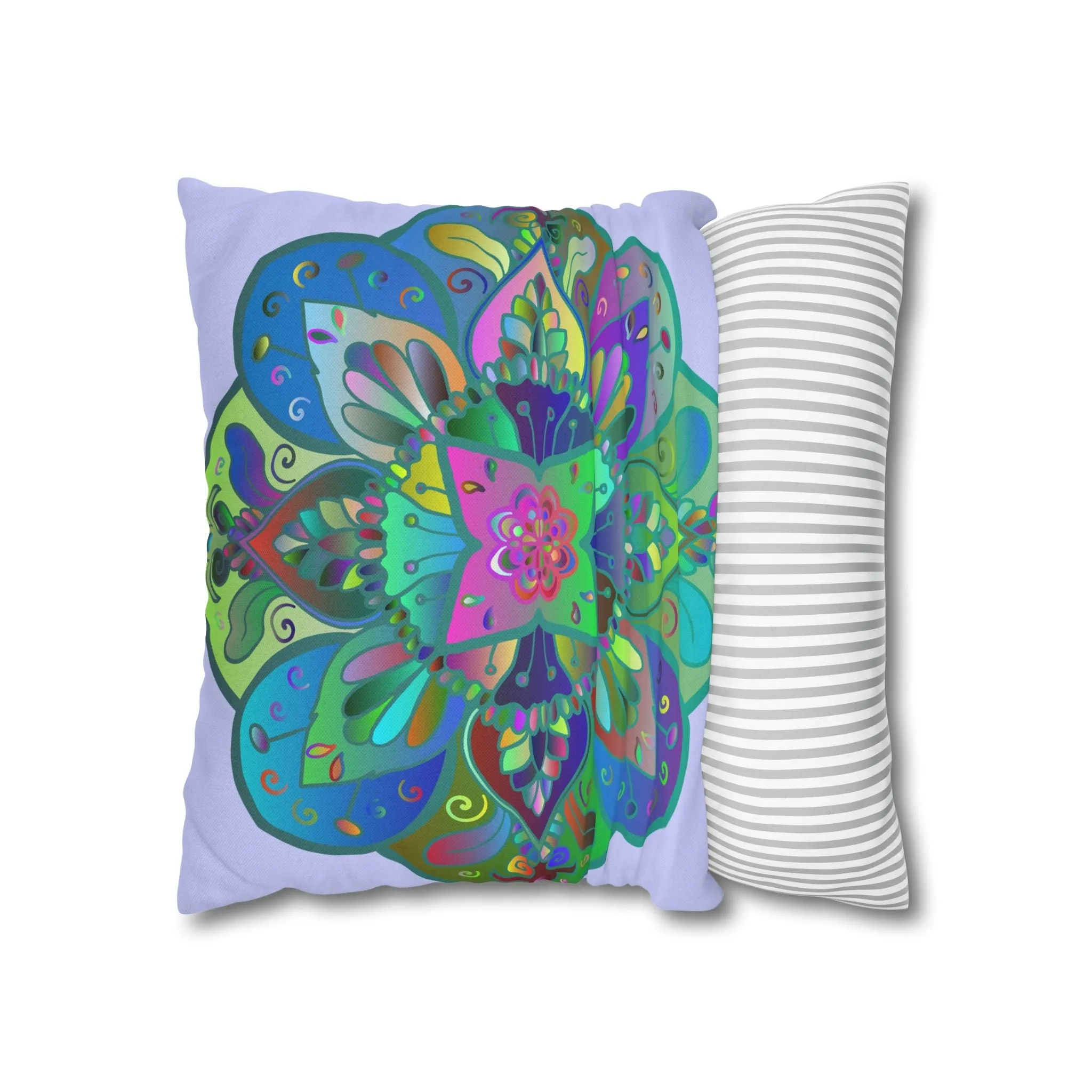 Handmade Mandala Art Pillowcase - Pale Lavender