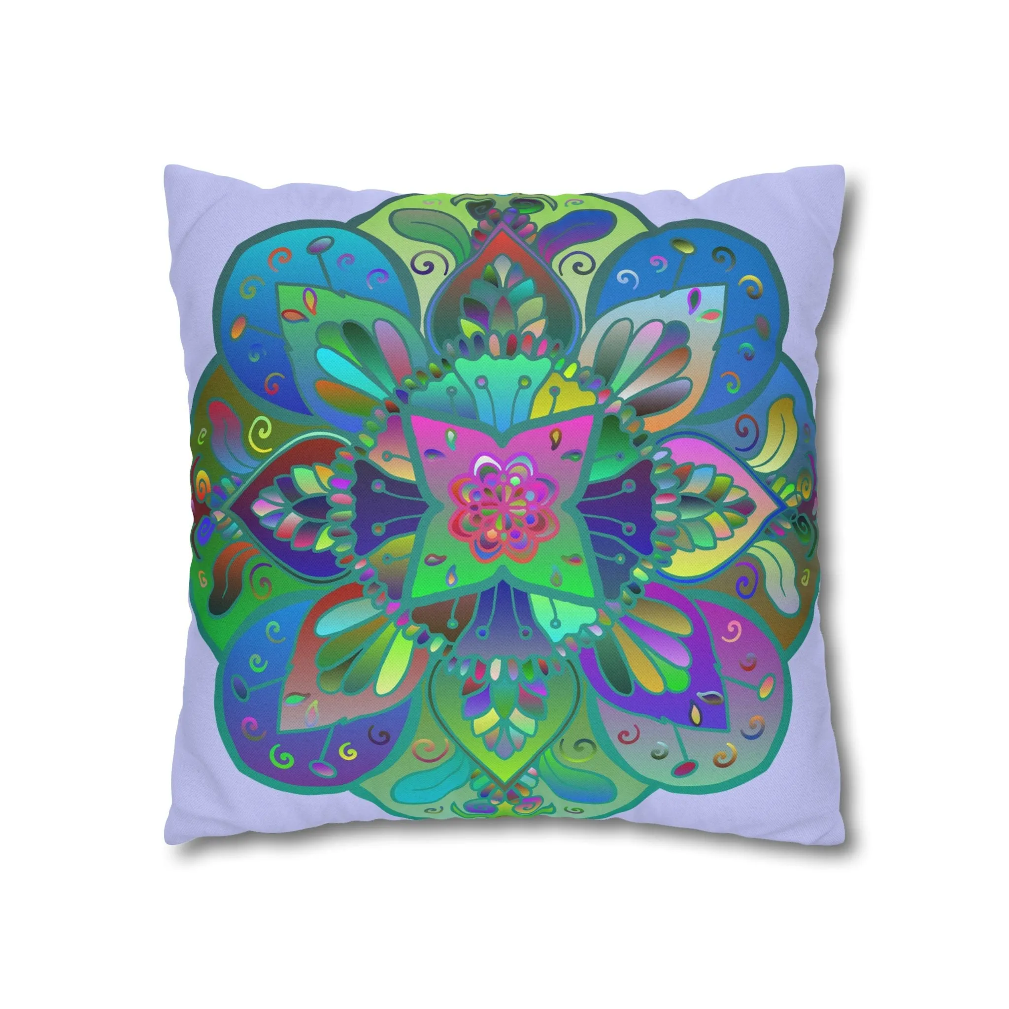 Handmade Mandala Art Pillowcase - Pale Lavender