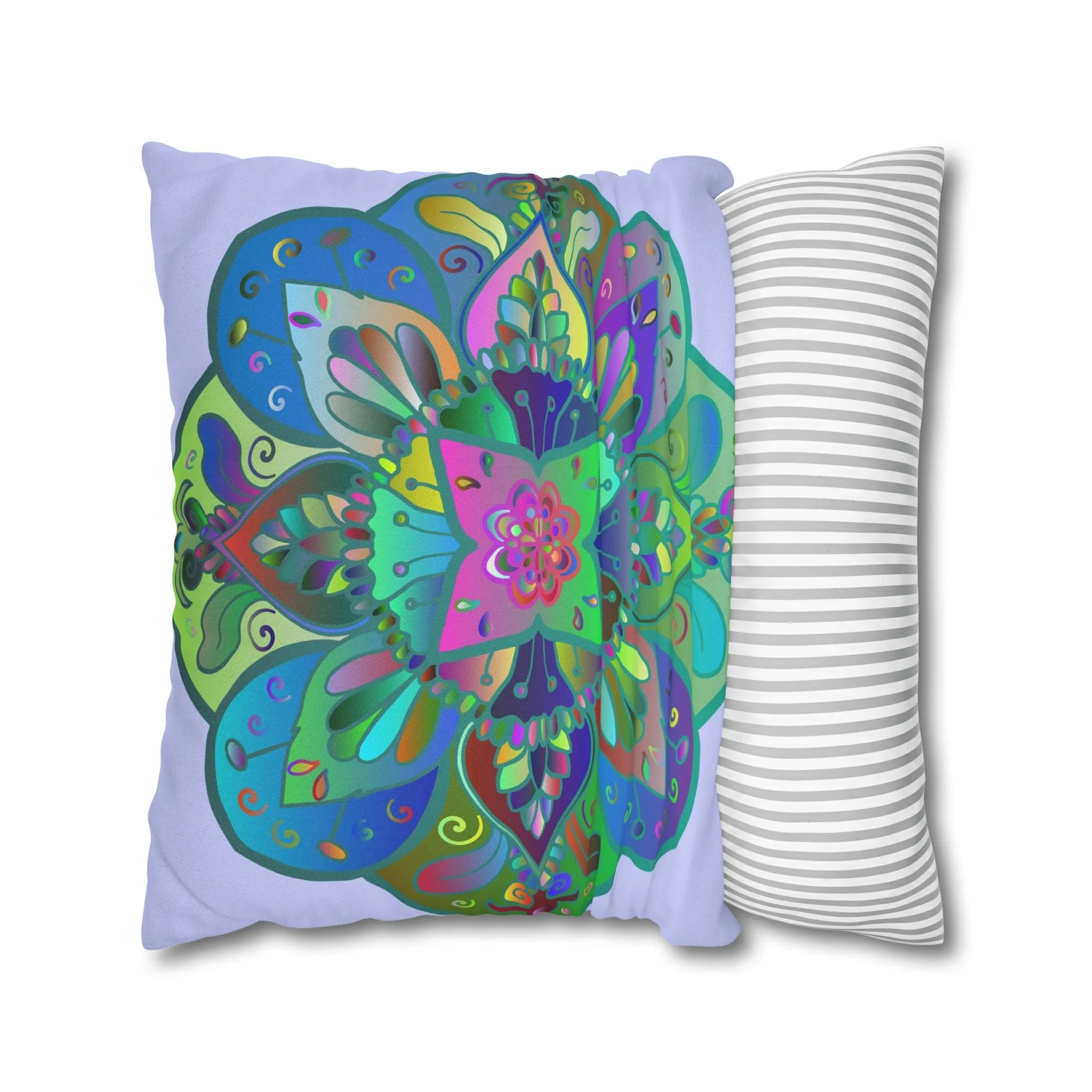 Handmade Mandala Art Pillowcase - Pale Lavender