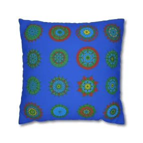 Handmade Mandala Pillowcase - Royal Blue - Christmas Festive Cheer