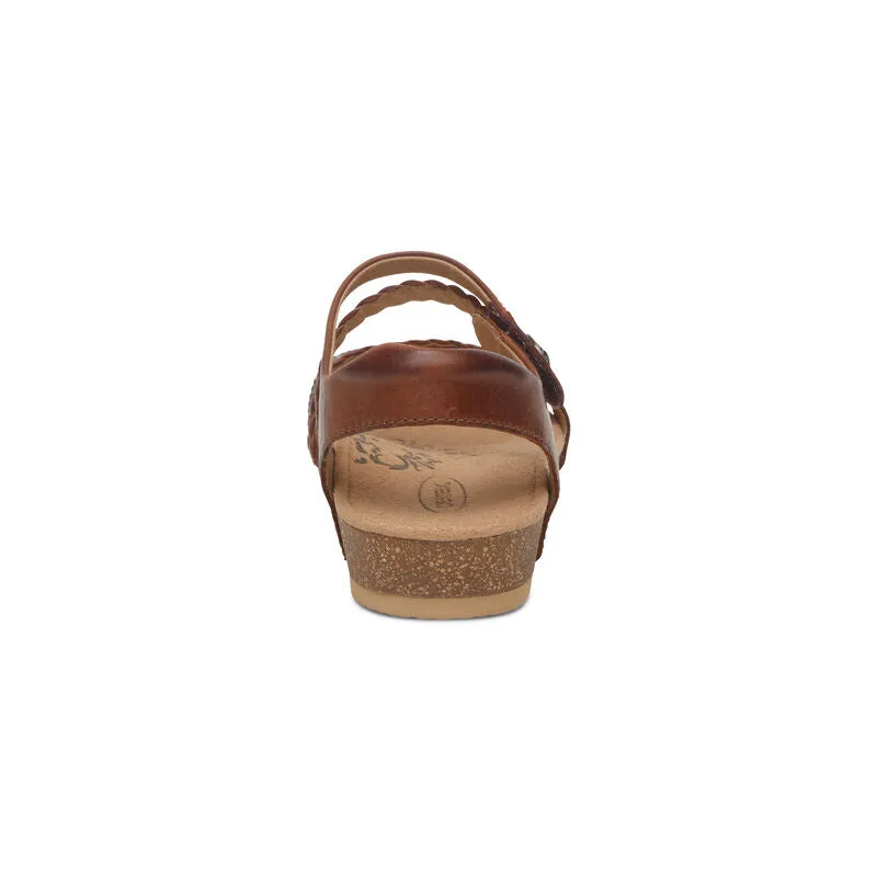 Jillian Braided Quarter Strap Sandal in Walnut