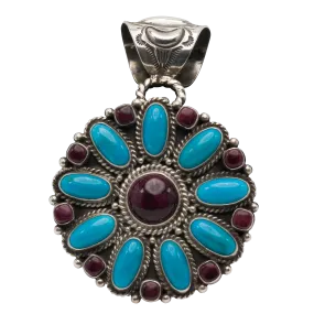 Kingman Turquoise & Spiny Oyster Shell Pendant | Tyler Brown