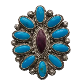 Kingman Turquoise & Spiny Oyster Shell Ring | Tyler Brown