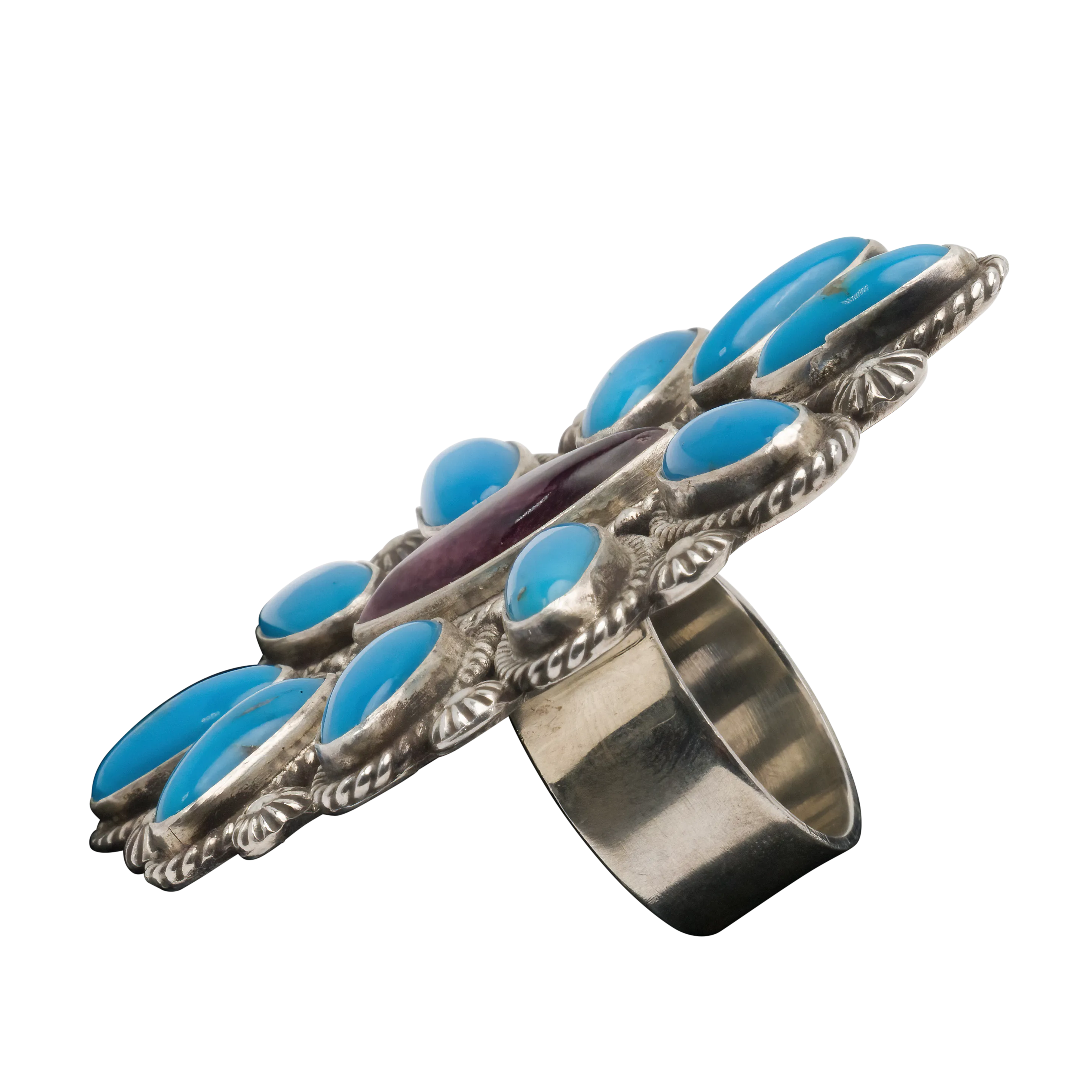 Kingman Turquoise & Spiny Oyster Shell Ring | Tyler Brown