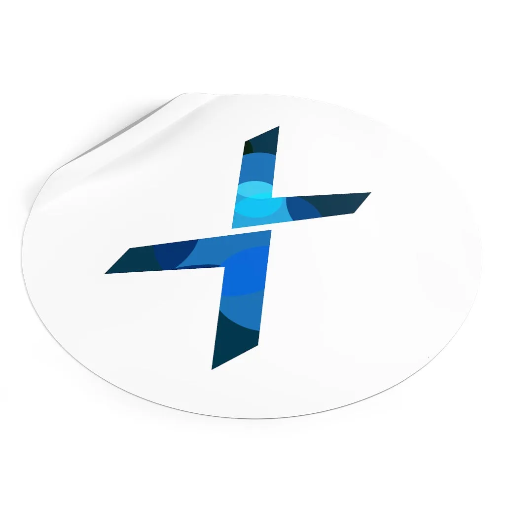 Logo Cross Round Vinyl Stickers