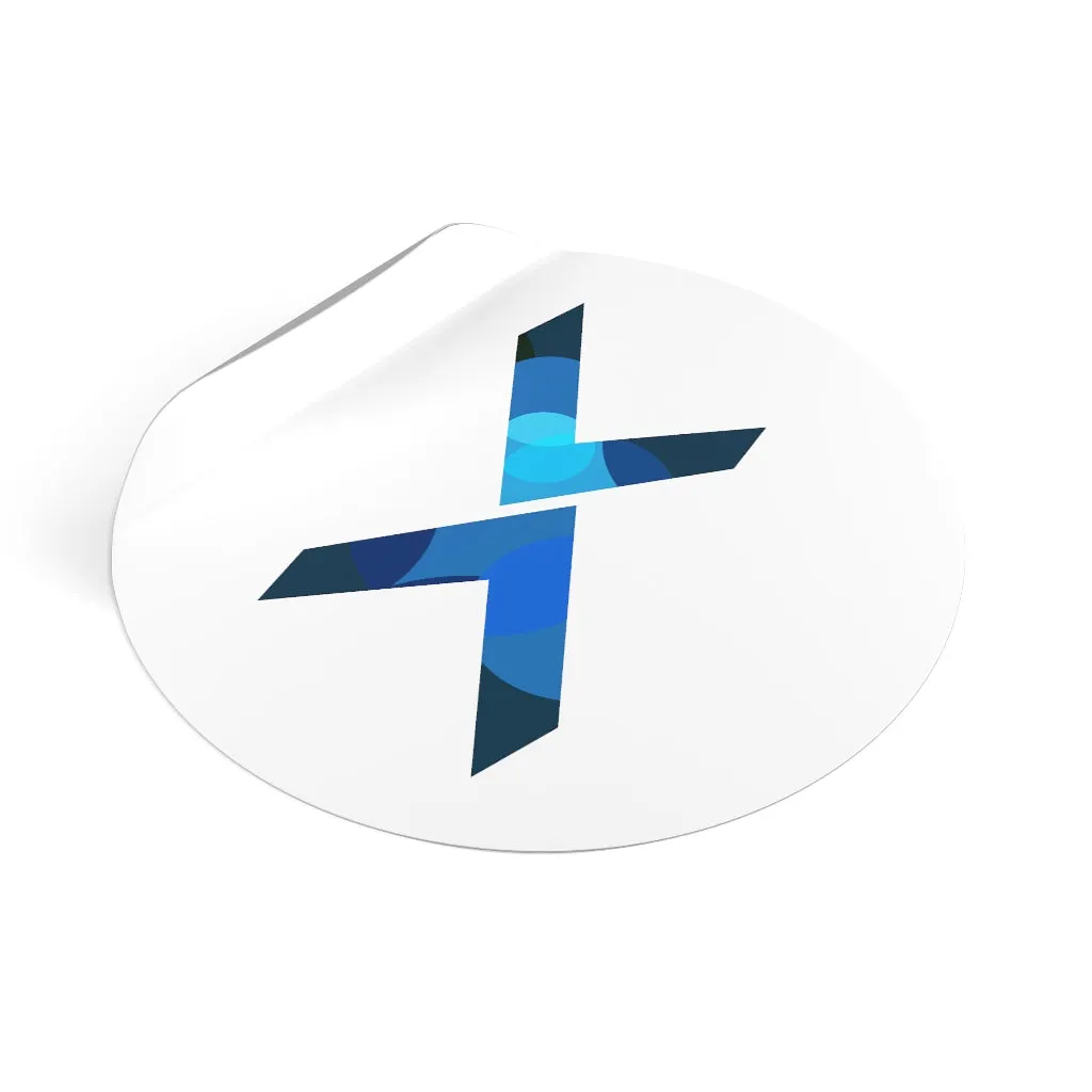 Logo Cross Round Vinyl Stickers