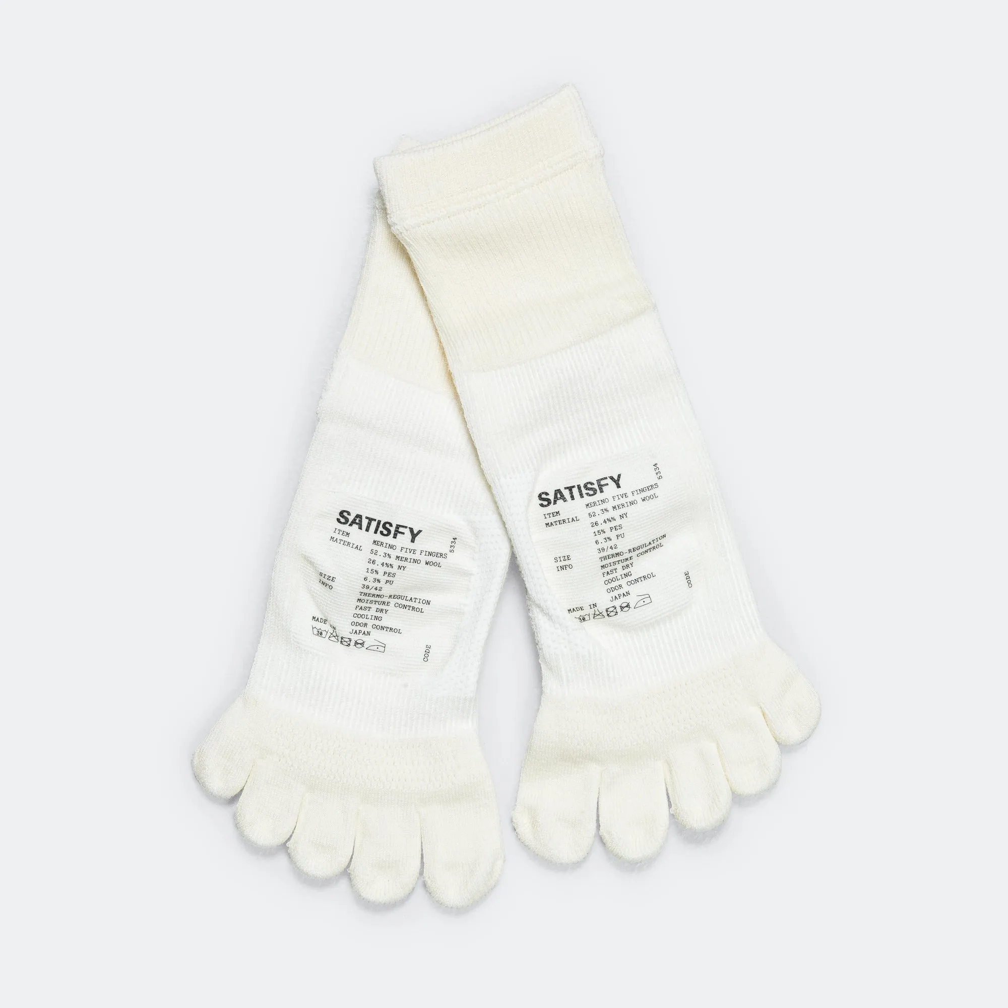 Merino Five Fingers Low Socks - Antique White