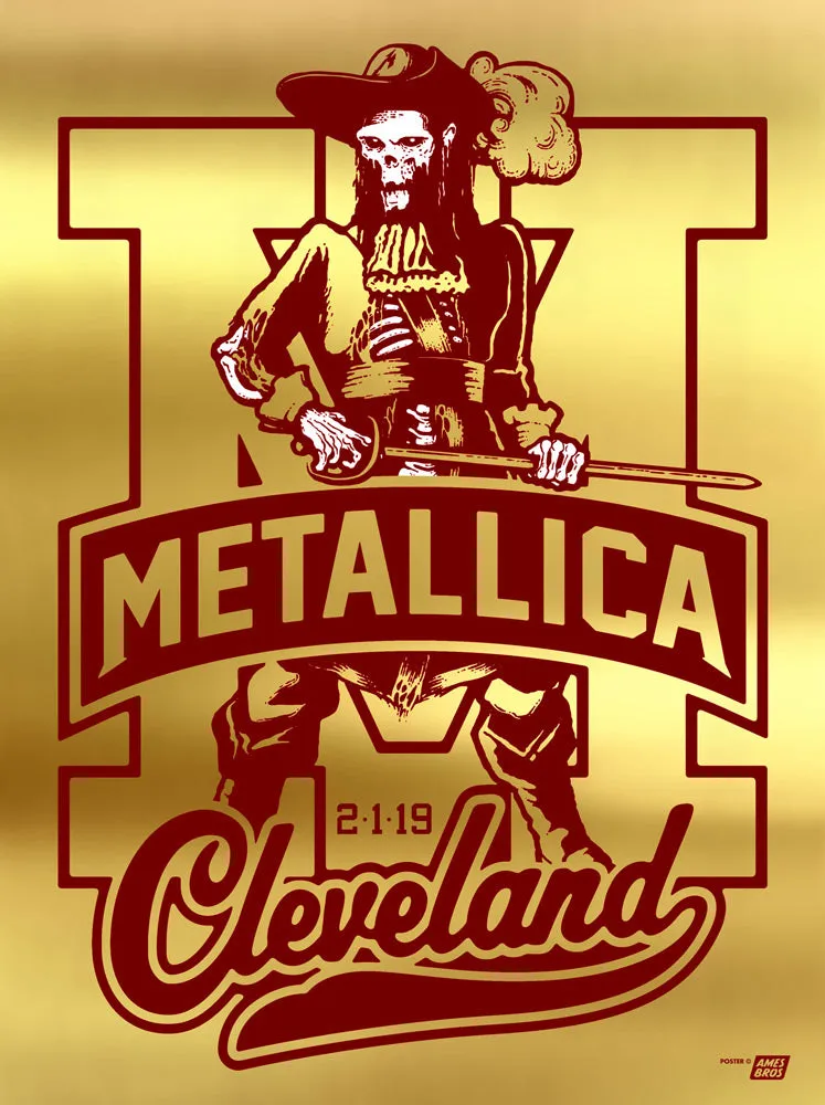 Metallica 2019 Cleveland, OH Quicken Loans Arena Poster - Variant 2A - Cleveland Super '70 Poster Edition of 15