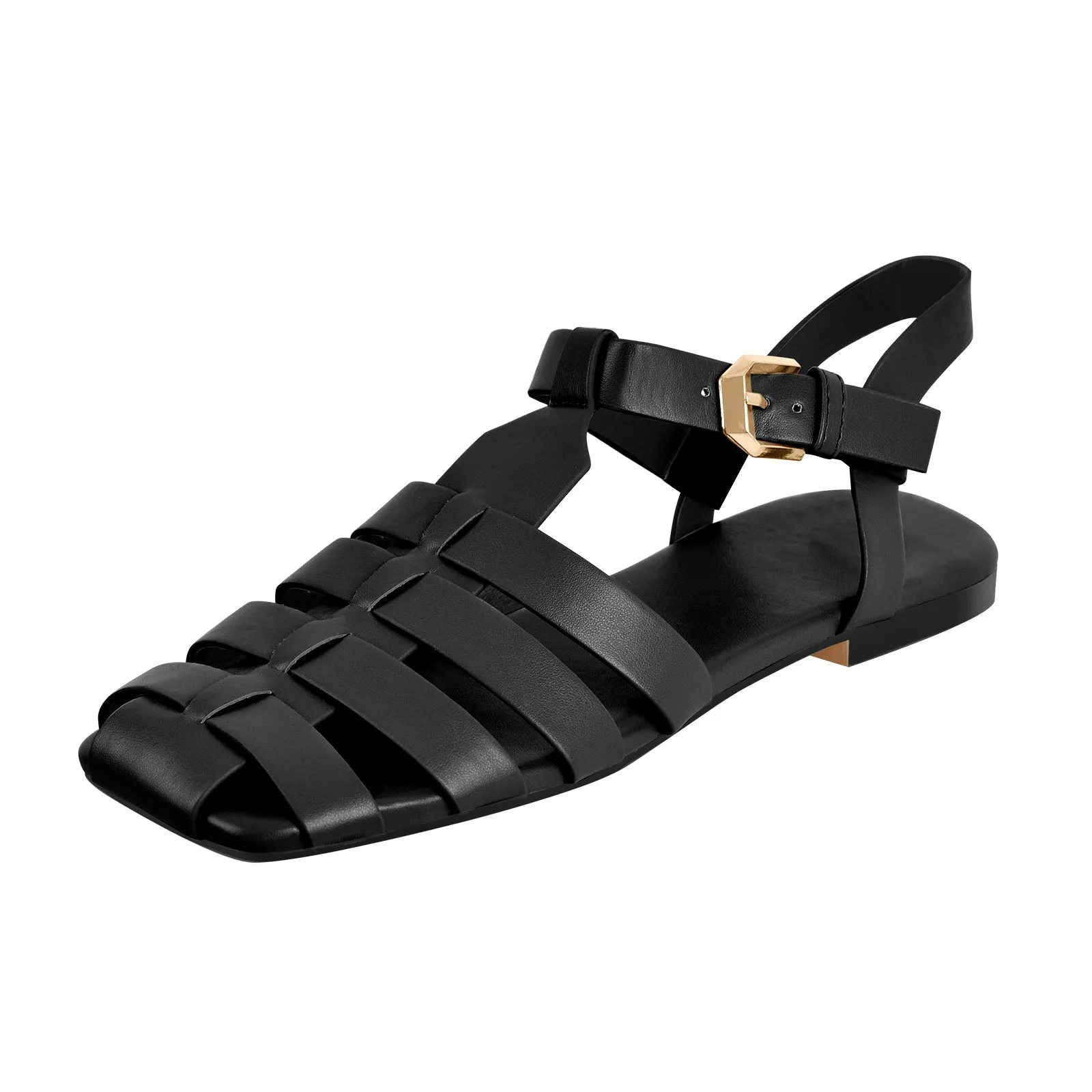 Multiple Colour Square Toe Gladiator Flat Sandals