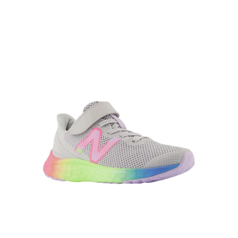 New Balance Little Girls Fresh Foam Arishi v4 Velcro Light Aluminum