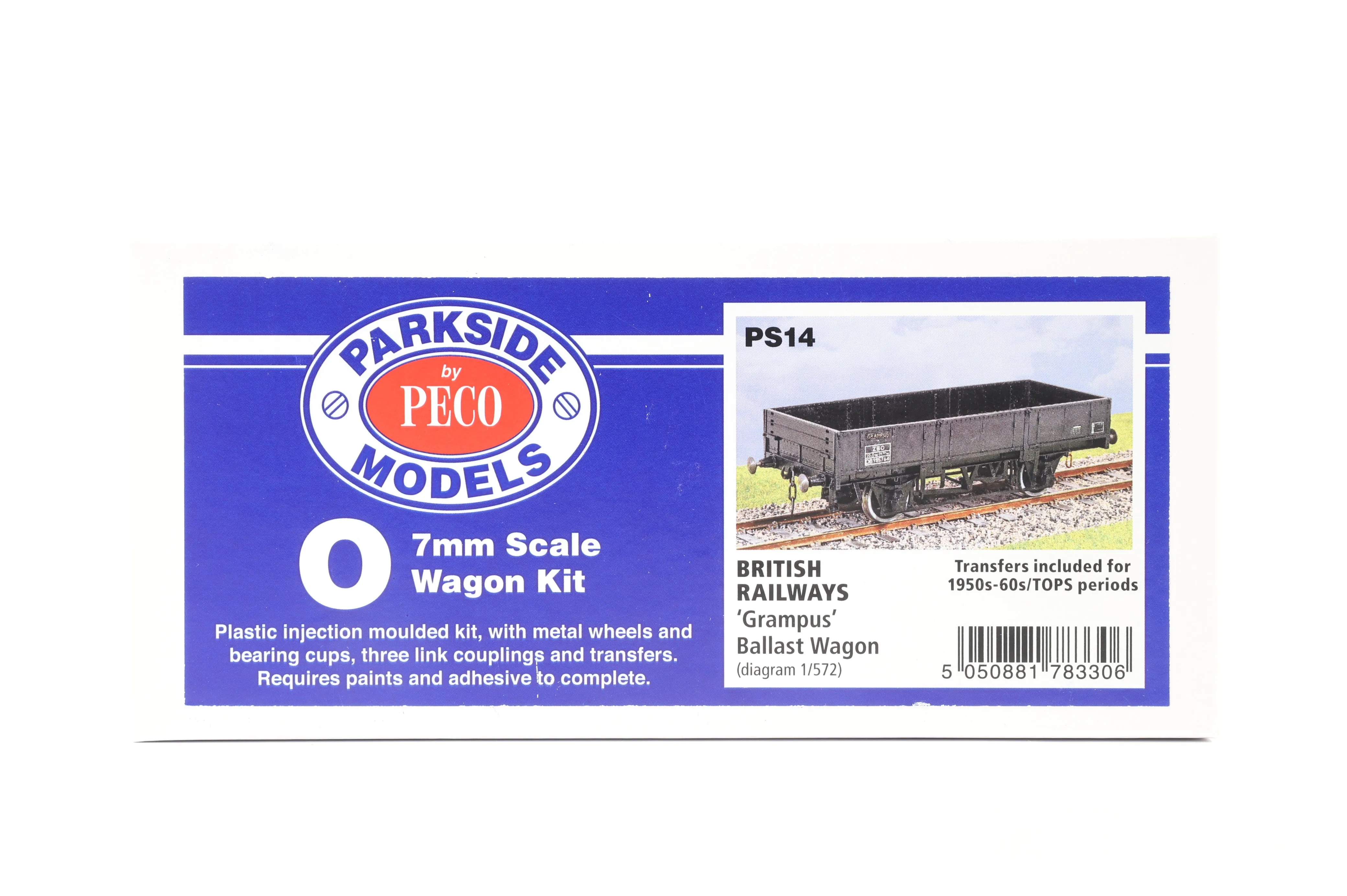 Parkside Dundas O Gauge PS14 British Railways 'Grampus' Ballast Wagon Kit w/Wheels