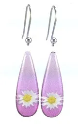 Purple Opaque Daisy Earrings