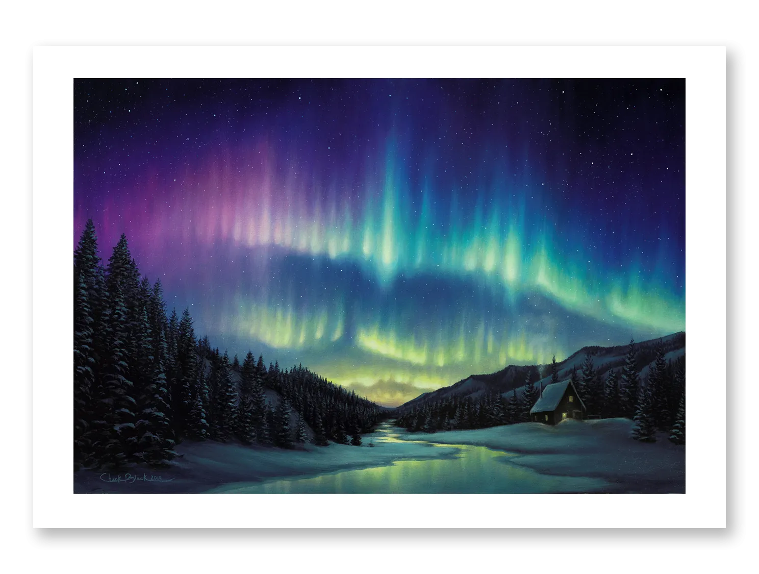 "Inviting Illumination" - Northern Lights Landscape Art Print