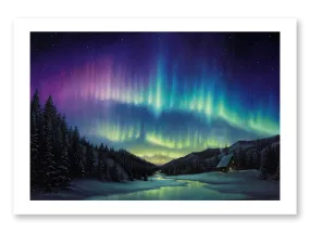 "Inviting Illumination" - Northern Lights Landscape Art Print