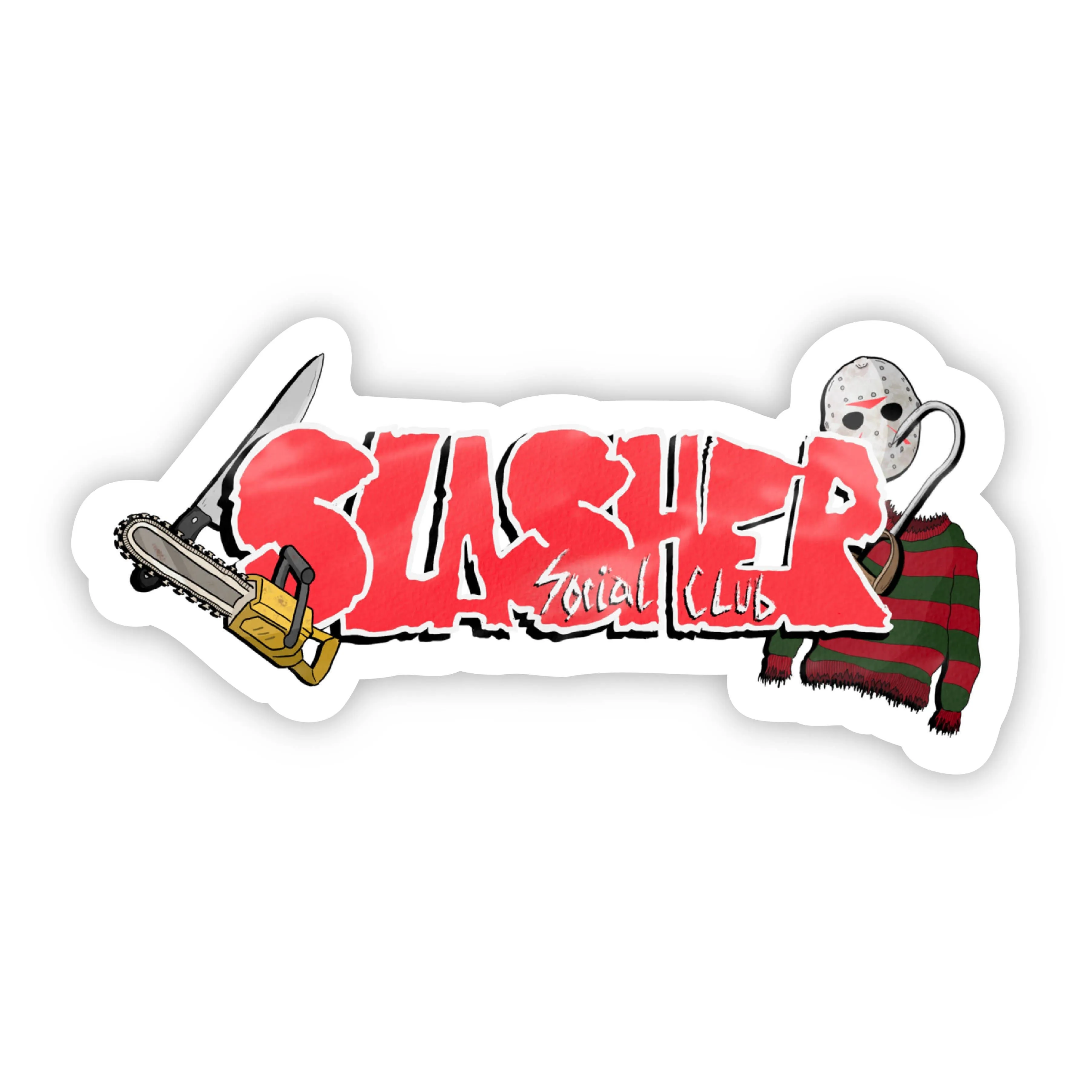 "Slasher Social Club" Halloween Vinyl Sticker