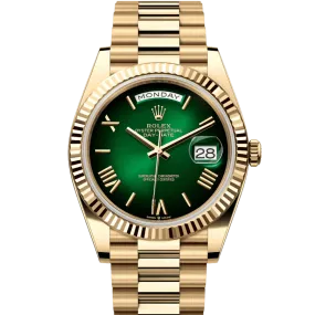 Rolex Day-Date 40mm Ombre Green Roman Dial New Release 228238