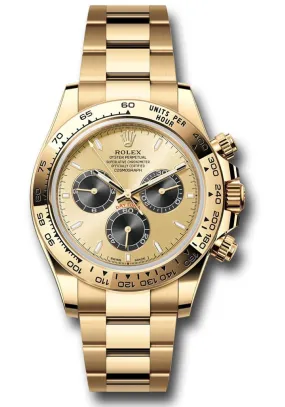 Rolex Daytona Yellow Gold Golden And Black Index Dial Oyster Bracelet 126508