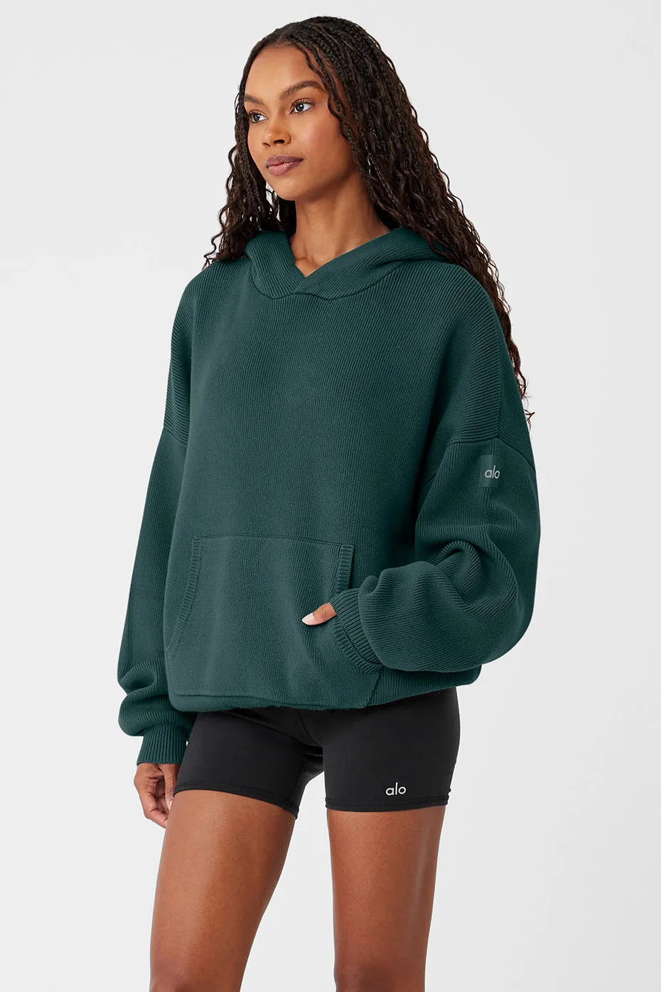 Scholar Hooded Sweater - Midnight Green