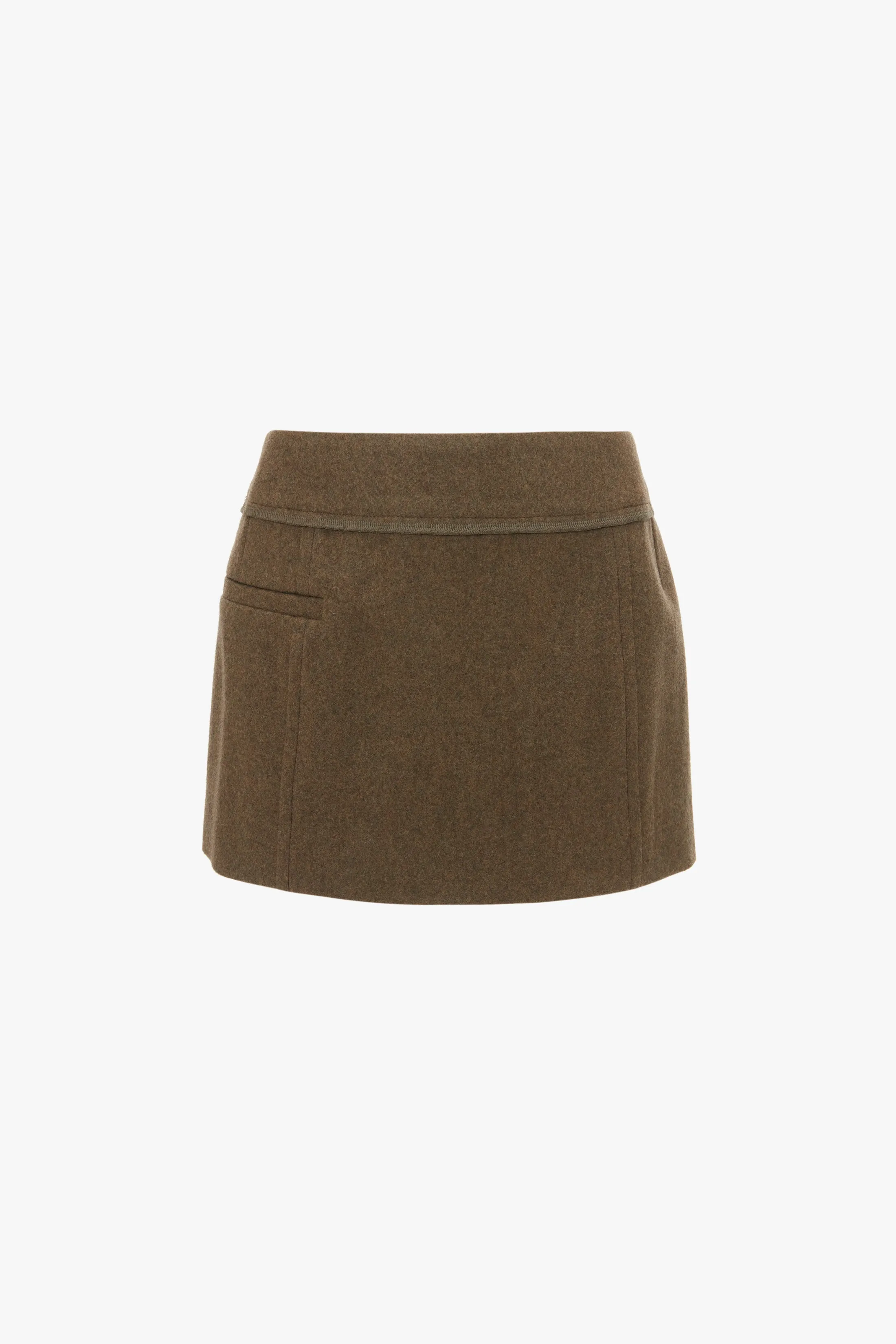 Tailored Mini Skirt In Khaki