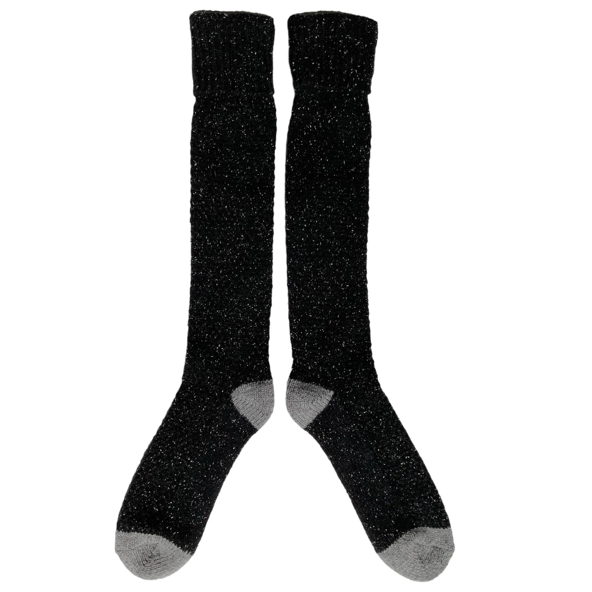 Unisex Charcoal & Grey Recycled Silk Blend Knee Socks