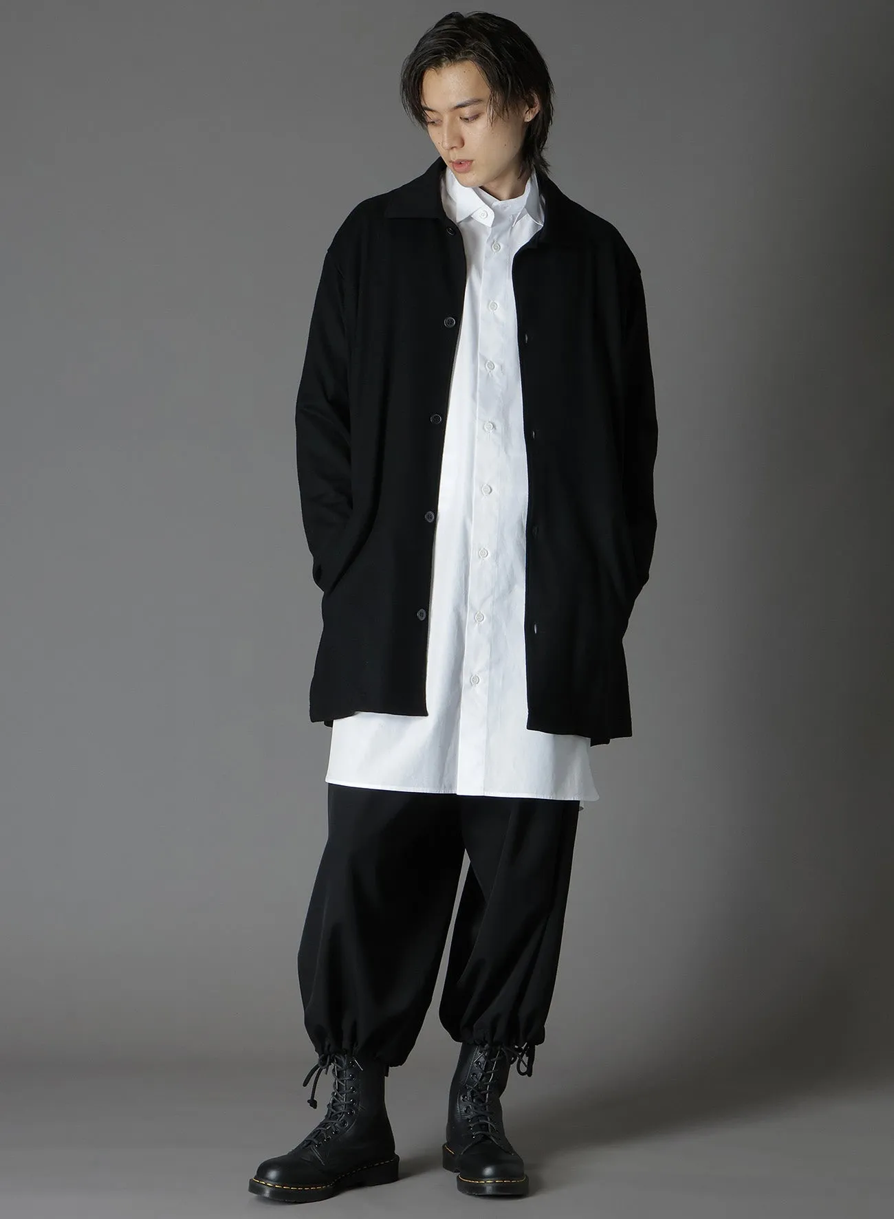 WASHABLE COTTON JERSEY LONG SHIRT CARDIGAN